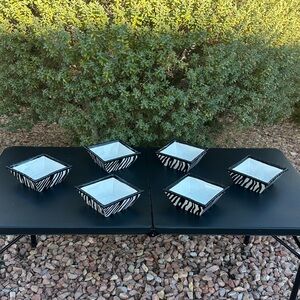 ROSCHER & CO. ZEBRA COLLECTION Earthenware set of 6 bowls- used